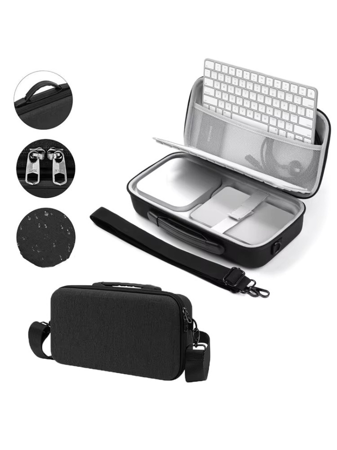 DIXSG EVA Aufbewahrungstasche für Mac Mini M4, Tragbares Hartschalen-Etui für Mac Mini M4, Tastatur, Maus und Trackpad, Schwarz - Bild 6