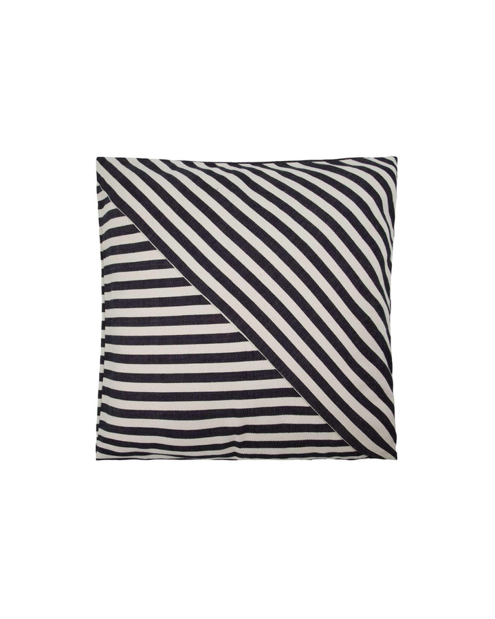 House Doctor Kissenbezug Azy gestreift in Schwarz und Sand, Baumwolle, B/H: 50 x 50 cm - Bild 1