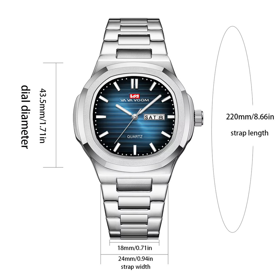 VA VA VOOM Armbanduhr, Quarzwerk, Edelstahl Mesh, Herren - Bild 2