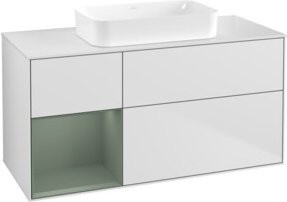 V&B Waschtischunterschrank Finion mit Regalfach links, Weiß lackiert, B/T: 120 x 60 cm - Bild 1