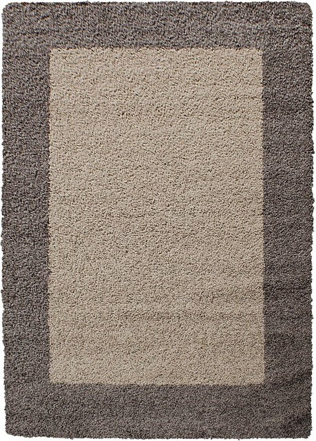 Ayyildiz Hochflorteppich Life 1503 in Taupe und Beige mit Bordüren-Design, B x T: 100 x 200 cm - Bild 1