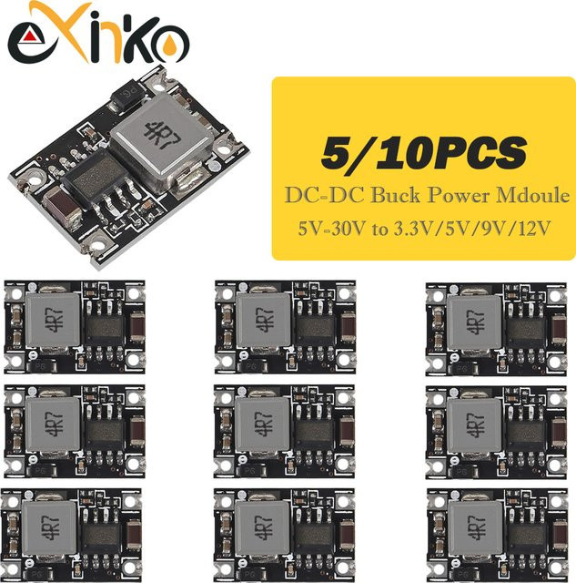 DC-DC Buck Converter Schritt Netzteil Modul Set 5V-30V zu 3,3V 5V 9V 12V 3A Spannung Regler Schwarz - Bild 1