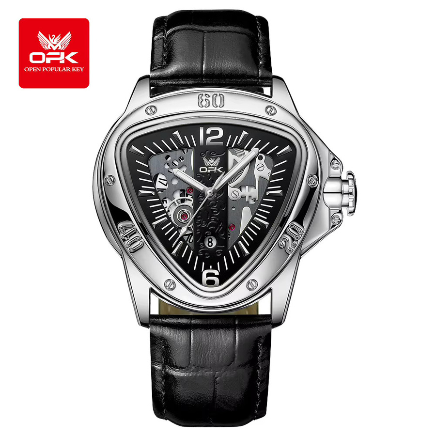OPK Armbanduhr Quarz, Leder, Schwarz, Herren - Bild 7