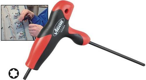 Vigour T-Griff Sechsrund-Schraubendreher T 10 in Rot mit 100 mm Klingenlänge - Bild 1