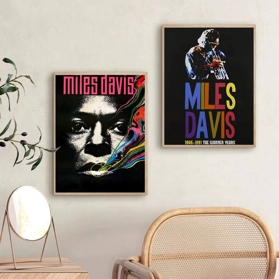 Rastar Miles Davis Kind Of Blue Poster Selbstklebende Wandkunst im Retro-Stil, Mehrfarbig, B: 18,0 cm, H: 18,0 cm - Bild 5