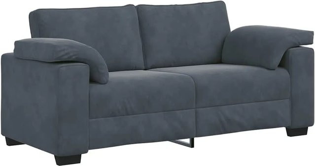 vidaXL Zweisitzer-Sofa in Dunkelgrau mit Samtbezug und Armlehnen im modernen Design - Bild 1