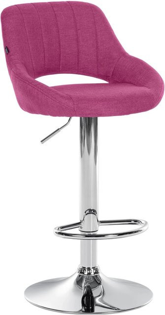 DELUKE Barhocker SEGAD mit Lehne, Stoff Lila, Silber, B/T/H: 46,5 x 48 x 85 cm - Bild 1