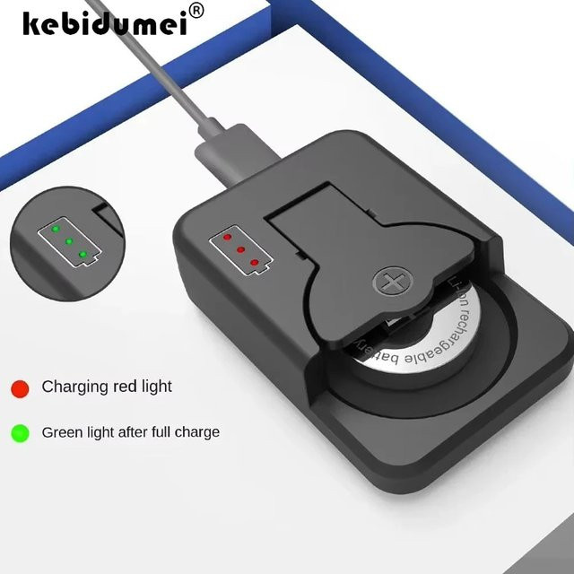KEBIDUMEI Knopfbatterie-Ladegerät mit LED-Anzeige, tragbares universelles Ladegerät für LIR2016, LIR2025 und LIR2032 - Bild 1