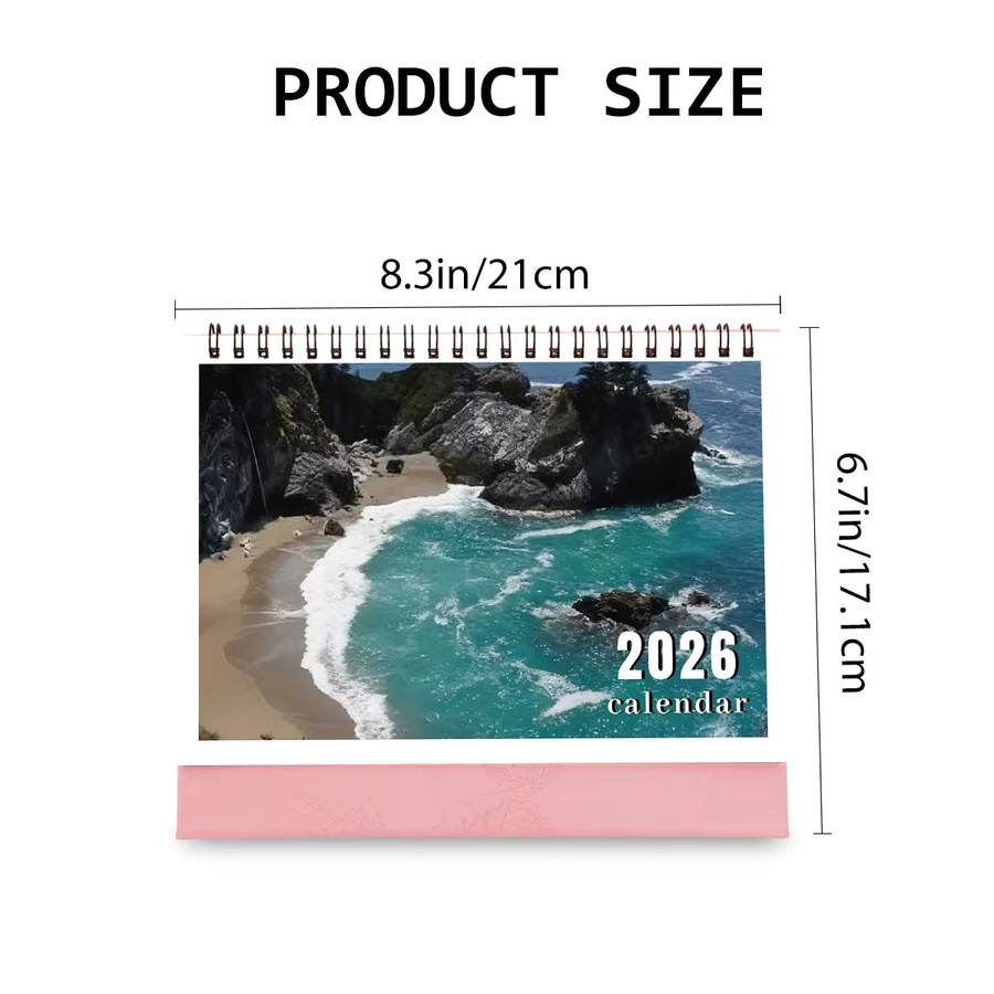 Tischkalender 2026 mit Naturlandschaften, monatlich, mehrfarbig - Bild 3