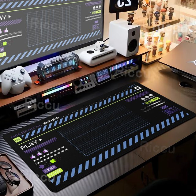 Riccu XXL Gaming Mousepad Schwarz für PC und mechanische Tastaturen - Bild 1