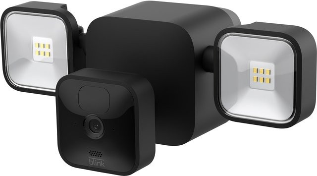 Blink Outdoor Kamera Schwarz mit Floodlight-Halterung und 2 Sync 2 Modulen - Bild 1