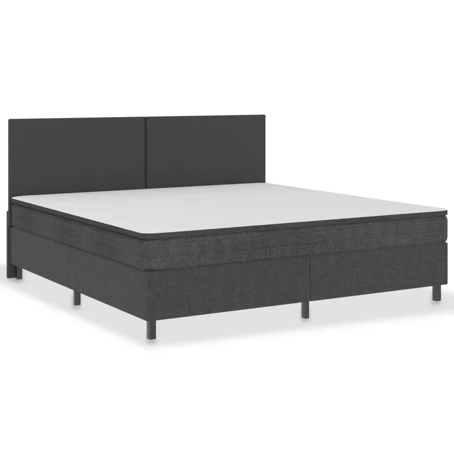 vidaXL Boxspring-Bettgestell aus Stoff in Grau, B/T/H: 200 x 200 x 35,5 cm - Bild 2