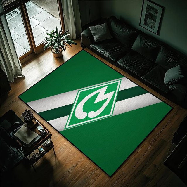 W-Werder B-Bremen Logo Fußmatte, grün, B/T: 60 x 90 cm, rutschfest und waschbar - Bild 1