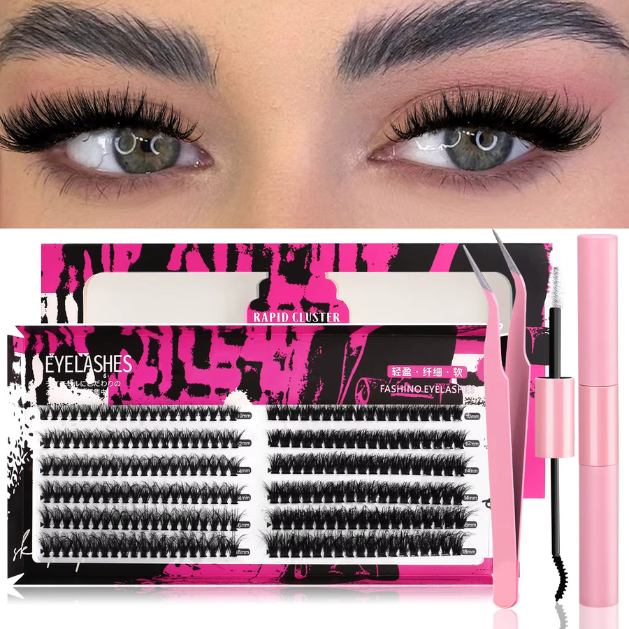 Lasvirey DIY Cluster-Wimpern-Set, künstliche Nerz-Wimpern, natürlich - Bild 2