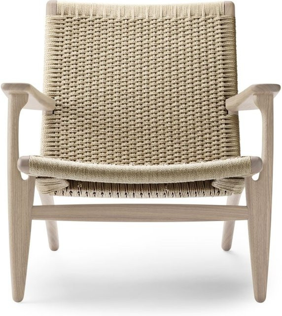 Carl Hansen & Søn CH25 Sessel mit Armlehnen und beiger Papierkordel - Bild 1