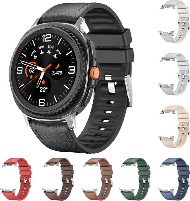Samsung Uhrenarmband Leder, Schwarz, Unisex - Bild 1