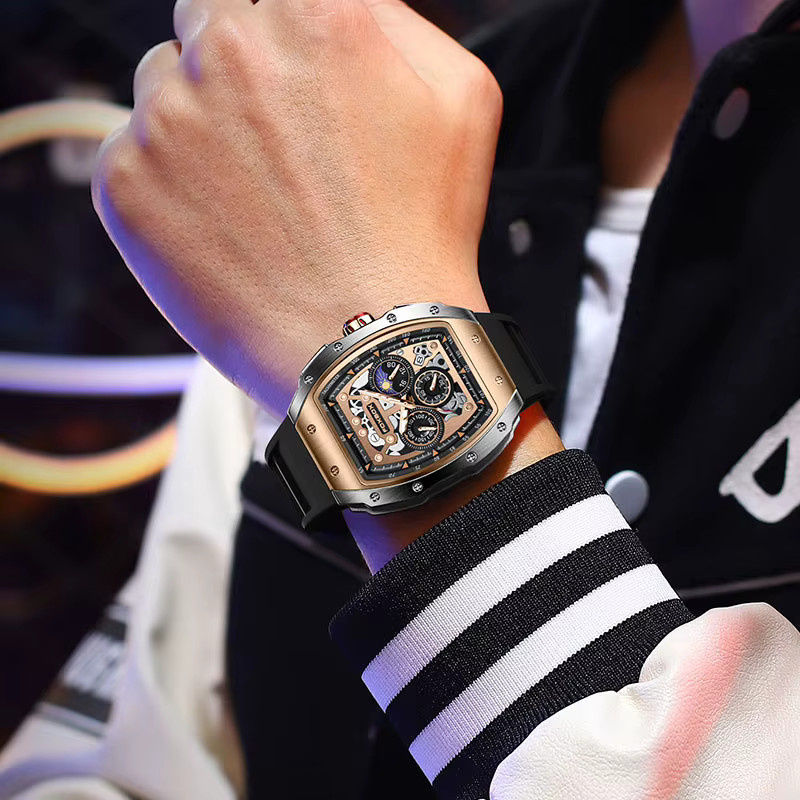 LIGE Armbanduhr, Quarz, Silikon, Datum, Herren - Bild 5