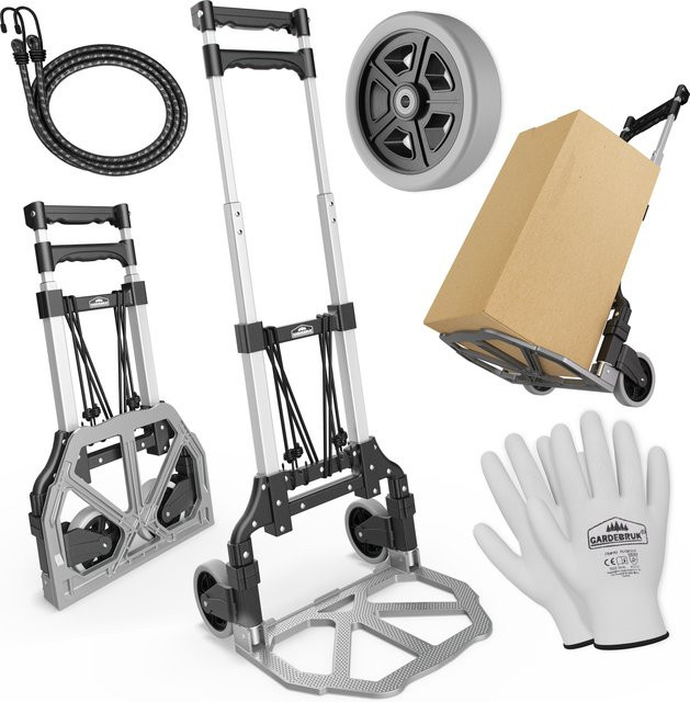 Gardebruk Sackkarre aus Aluminium in Silber/Schwarz, höhenverstellbar, Tragkraft 80 kg - Bild 1