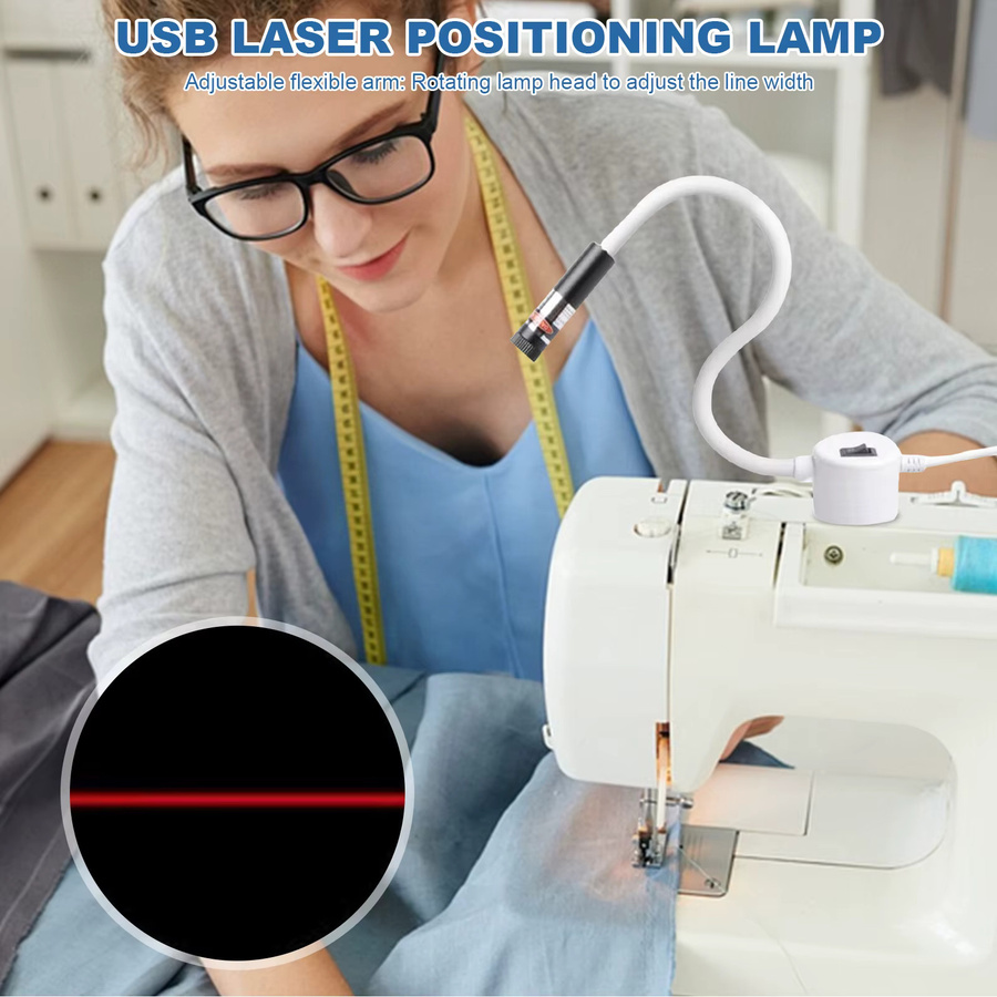 APWIKOGER Nähmaschinen-Quiltlicht mit magnetischer Positionierung und einstellbarem Punkt-, Geraden- und Kreuzlicht - Bild 2
