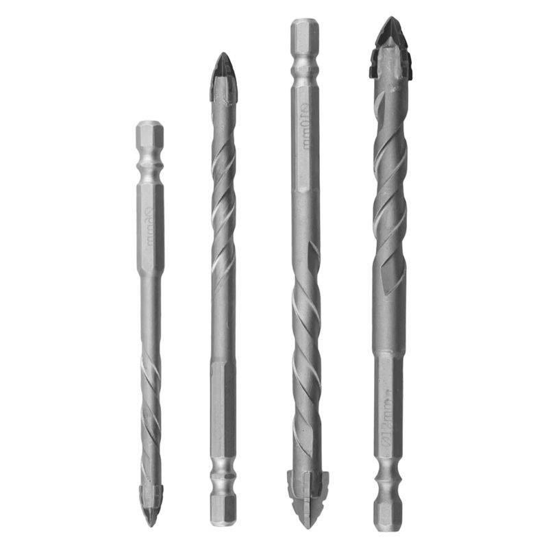 Doxa 4-teiliges Exzenterbohrer-Set aus Stahl für Glasfliesen, Durchmesser: 6 mm, 8 mm, 10 mm, 12 mm - Bild 2