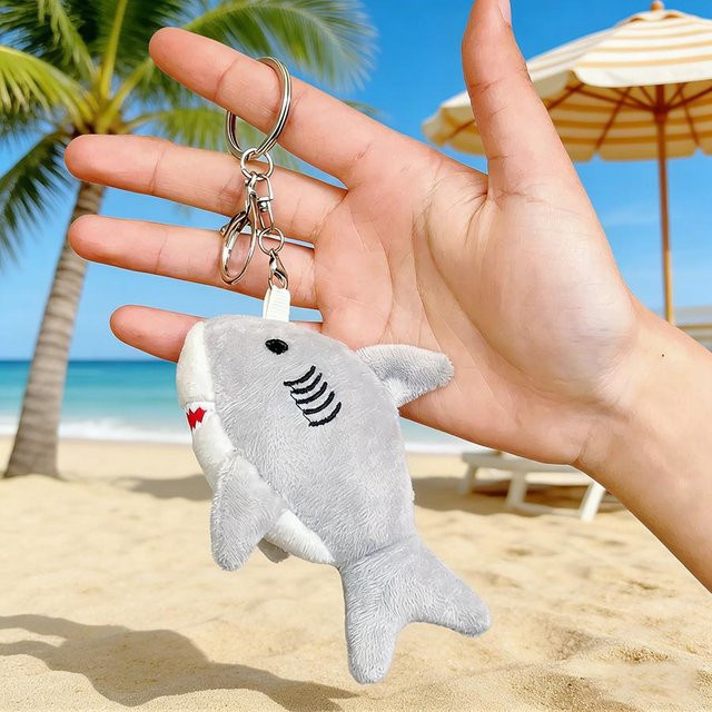 Linyi toy Schlüsselanhänger Plüsch, grau, Unisex - Bild 1