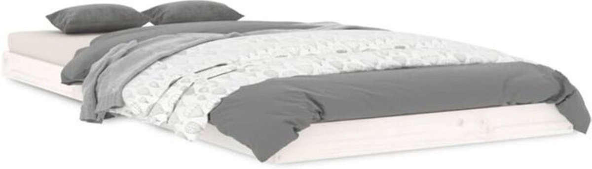 Massivholzbett Vidaxl aus Kiefer in Weiß, Landhausstil und Modern, B/T/H: 90 x 200 cm - Bild 1