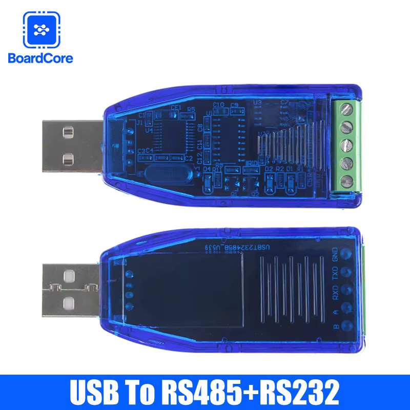 Industrieller USB-zu-RS485-RS232-Konverter-Adapter mit bidirektionalem Halbduplex-Seriellkommunikationsmodul und TVS-Schutzchip CH340 in Blau - Bild 2