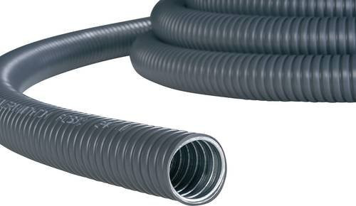 HellermannTyton Schutzschlauch PCS32-GS/PVC-GY Grau, Kunststoffbeschichtet, Durchmesser: 28,01 mm, Länge: 25 m - Bild 1