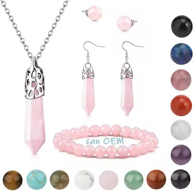 Schmuck-Set Halskette und Armband, 925 Silber, Kristall, Damen - Bild 1