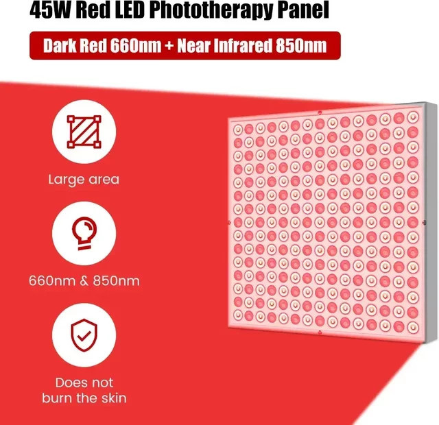 JBMBHC LED-Lichttherapielampe für Gesicht, 660nm & 850nm Nahinfrarot- und Rotlichttherapie - Bild 1