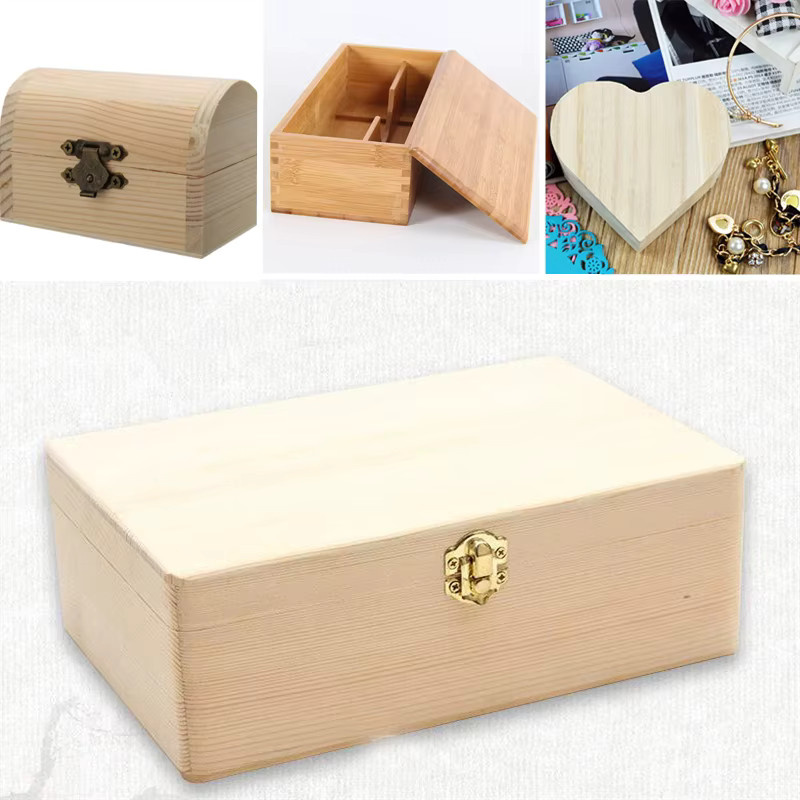 Handgefertigte Aufbewahrungsbox aus Kiefernholz in Naturfarben Braun und Beige - Bild 2