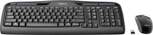 Logitech MK330 Wireless Combo Tastatur und Maus Set mit Multimediatasten, QWERTY US-Layout, Schwarz - Bild 1