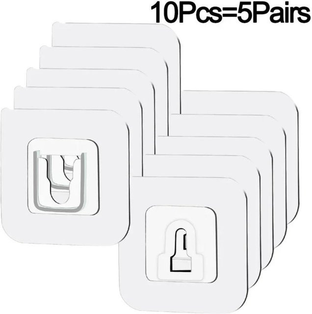 40 Stück selbstklebende Wandhaken von LIUXING Fire Home Decoration, transparent und unsichtbar zur spurlosen Wandaufbewahrung in Küche und Schlafzimmer - Bild 1
