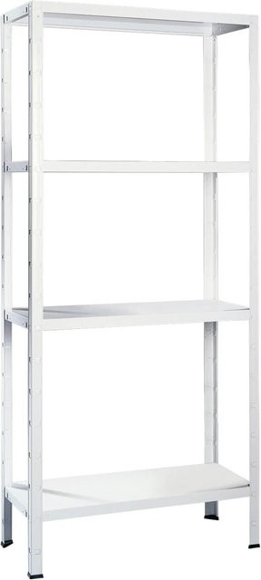 Schulte Steck-Grundregal Weiß, H 180 cm x B 100 cm x T 50 cm - Bild 1