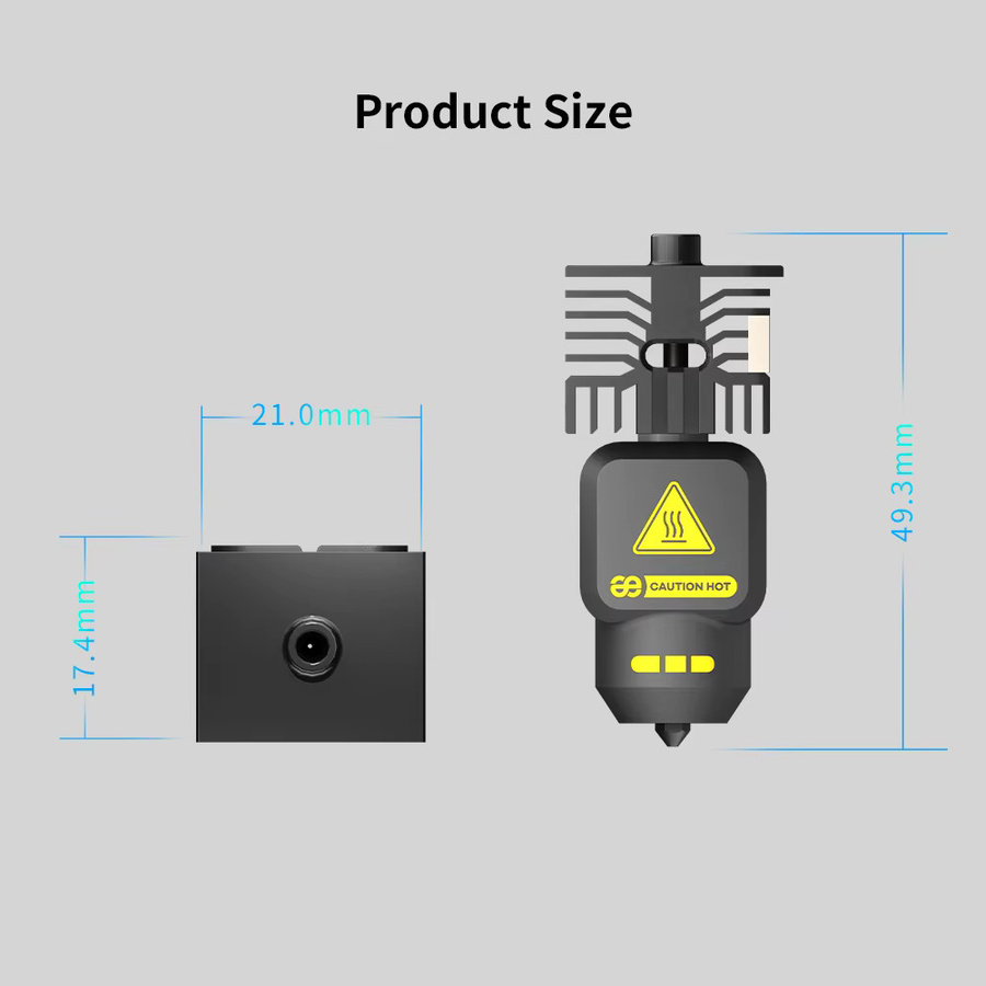 Phaetus X2D H2C Linkes P2S H2S Conch Hotend M4 Kit mit Endcoat Hartmetall-Düse für Bambulab A1 H2D H2S X2D 3D-Drucker in Schwarz - Bild 3