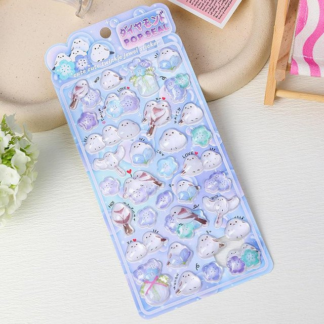 Yiran toy 1 Süße Tier Pop-Siegel 3D-Aufkleber Kawaii-Edelsteine Multicolour - Bild 1