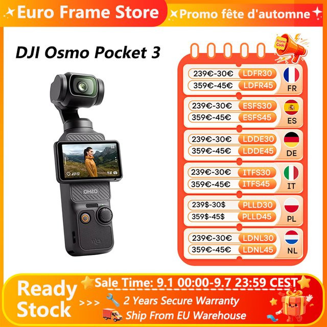 DJI Osmo Pocket 3 Action Camera mit 1-Zoll-Sensor, 4K/120fps und 2-Zoll-Dreh-Touchscreen in Schwarz - Bild 1