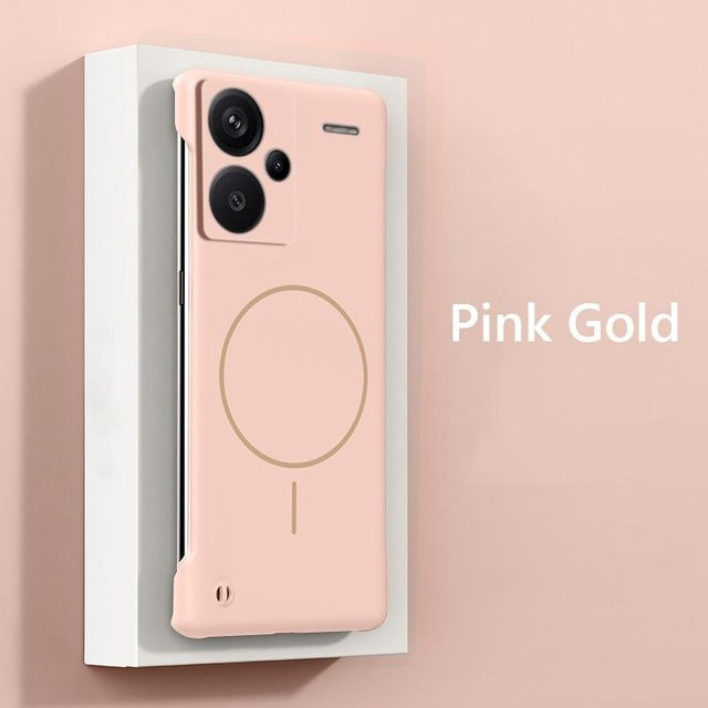 Magnetische kabellose Handyhülle für Xiaomi Redmi Note 13 Pro Plus 5G, rahmenloses Design, schlanke harte Rückabdeckung in Schwarz, Cyan, Beige, Grau und Pink - Bild 1