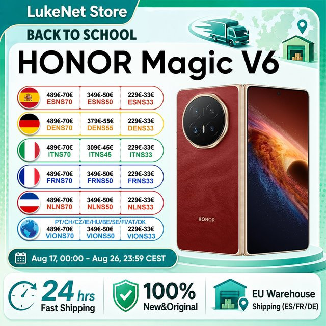 HONOR Magic V6 5G Smartphone mit 512 GB Speicher, Snapdragon 8 Elite, 7,95 Zoll OLED-Display, 6660 mAh Akku, 80W SuperCharge, Schwarz - Bild 1