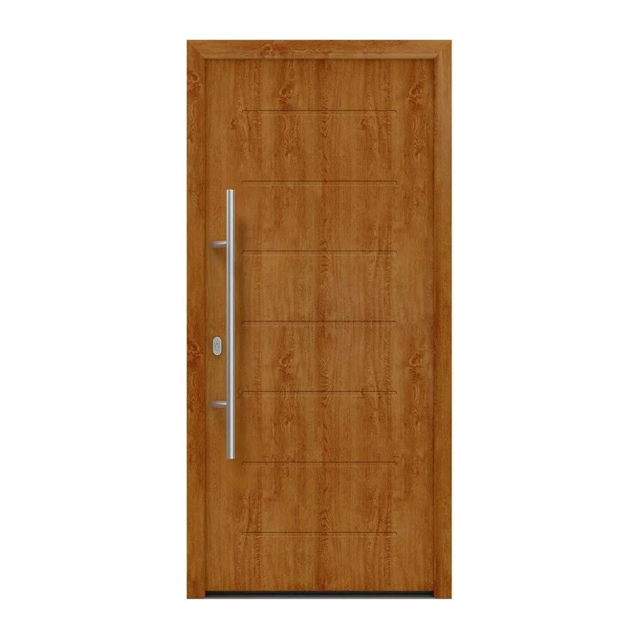 EcoStar Haustür Isopro IP 015 Golden Oak, Farbe: Braun/Gold, B: 110 cm, H: 210 cm, DIN Links - Bild 2
