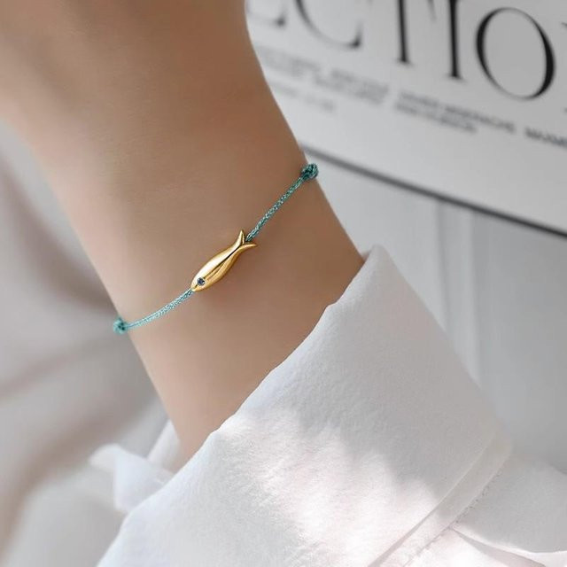 Clear Enough Armband, Fisch, rote Schnur, Damen - Bild 1