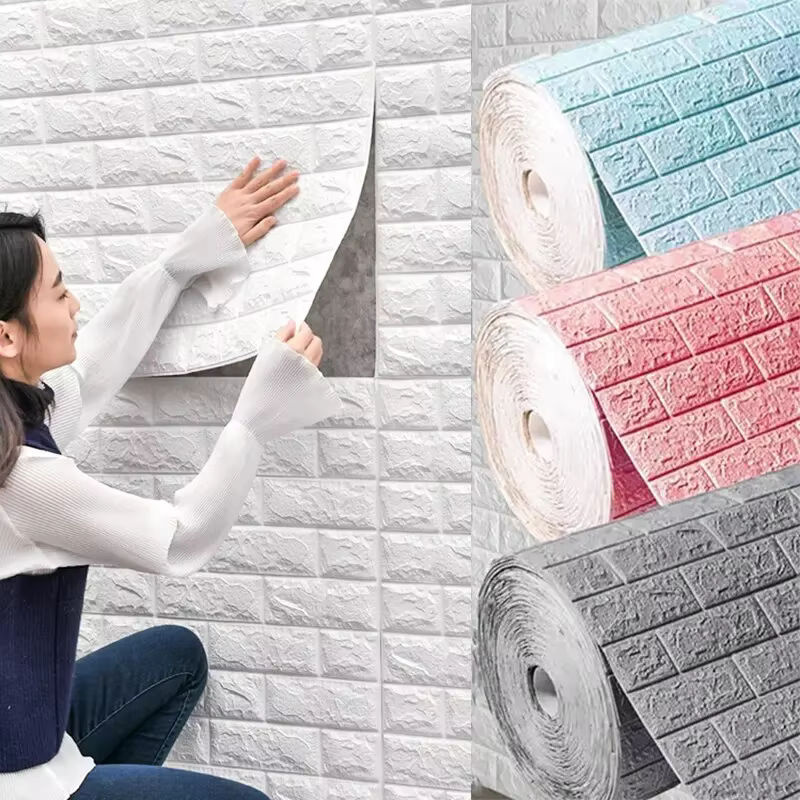 ctzsoop 3D Wandaufkleber Faux Ziegel in Weiß, wasserdicht und selbstklebend, B: 77 cm, H: 70 cm - Bild 2