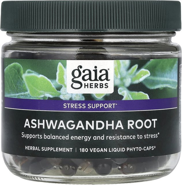 Gaia Herbs Ashwagandha-Wurzel Phyto-Kapseln, 180 Stück, vegan - Bild 1