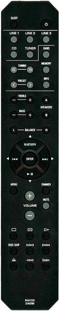Yamaha RAX33 Fernbedienung für Audio/Video Receiver R-S202, R-S202D und RAS13, Farbe: Schwarz - Bild 1