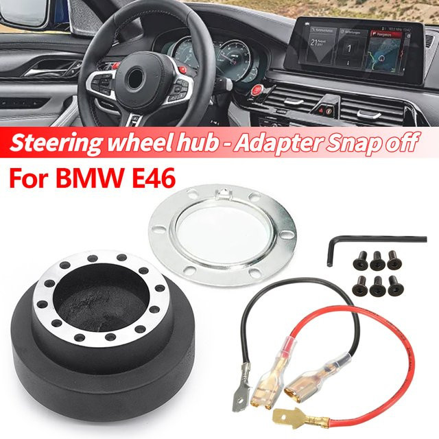 BEJIXIONG Quick Release Lenkrad Hub Adapter Snap Off Boss Kit für BMW E46, 20mm, Schwarz - Bild 1
