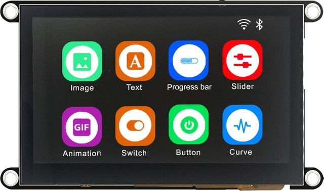Guition ESP32-S3 LCD-Anzeigemodul mit 4,3-Zoll-IPS-Display, 8M PSRAM, 4M Flash, WiFi und Bluetooth in Schwarz - Bild 1