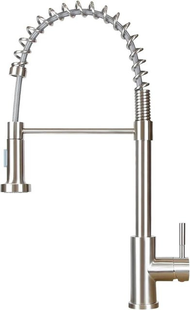 NETTLIFE Einhebelmischer Wasserhahn aus Edelstahl in Silber mit Schwenkauslauf für Küche und Bad, Höhe: 25 cm - Bild 1
