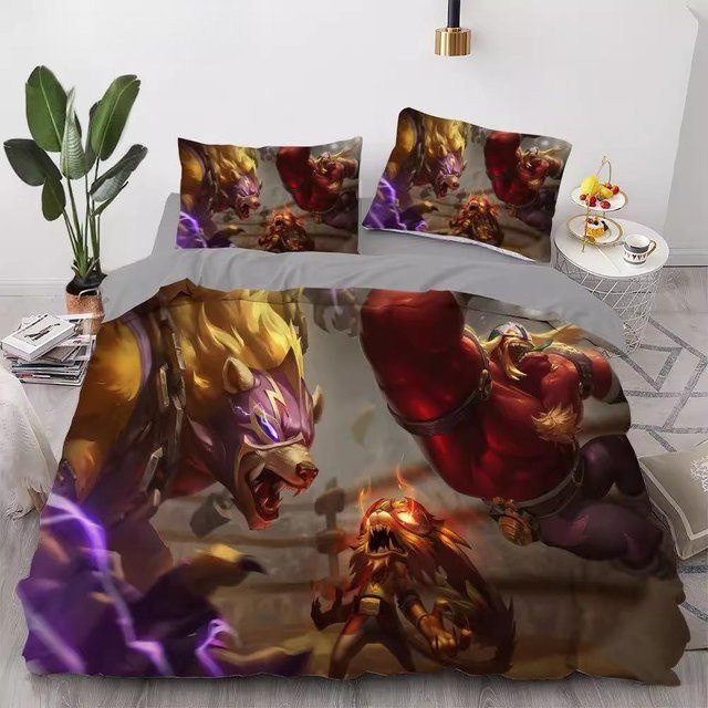 League of Legends Mikrofaser Bettwäscheset von Binchi Fitness mit Spielmuster, 3-teilig, B/H: 140 x 210 cm, Mehrfarbig - Bild 1