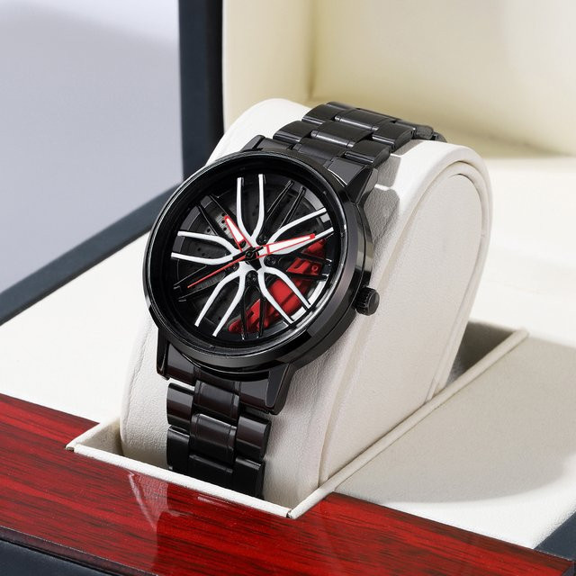VA VA VOOM Armbanduhr, Quarz, Edelstahl, 42 mm, Herren, Schwarz - Bild 1