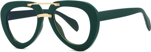 Dote Lesebrille Retro Piloten Oval, Damen, Vollrand, Kunststoff, transparent, green - Bild 1
